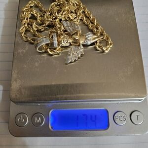 10k gold chain and diamond charm